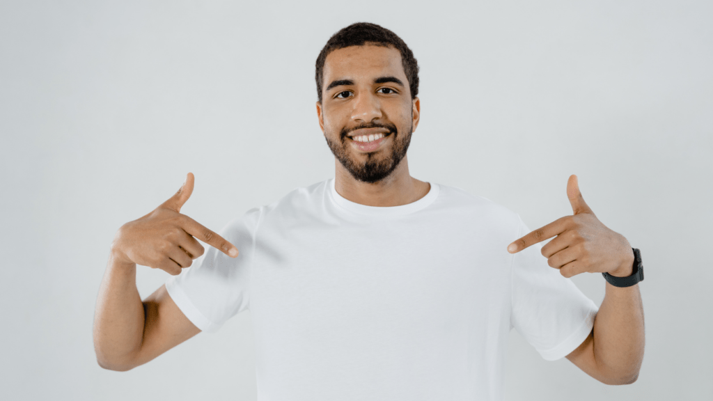 man wearing white t-shirt