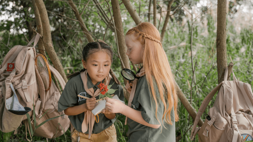 image of a children on camp site