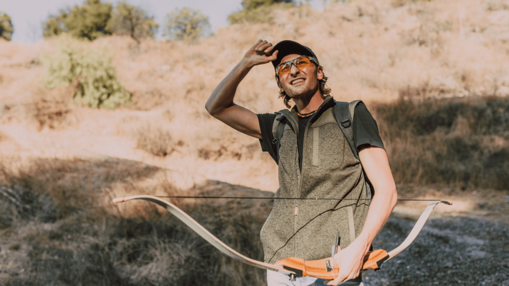 a person holding a bow