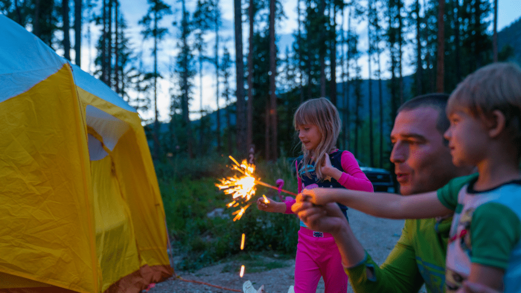 image of a children on camp site